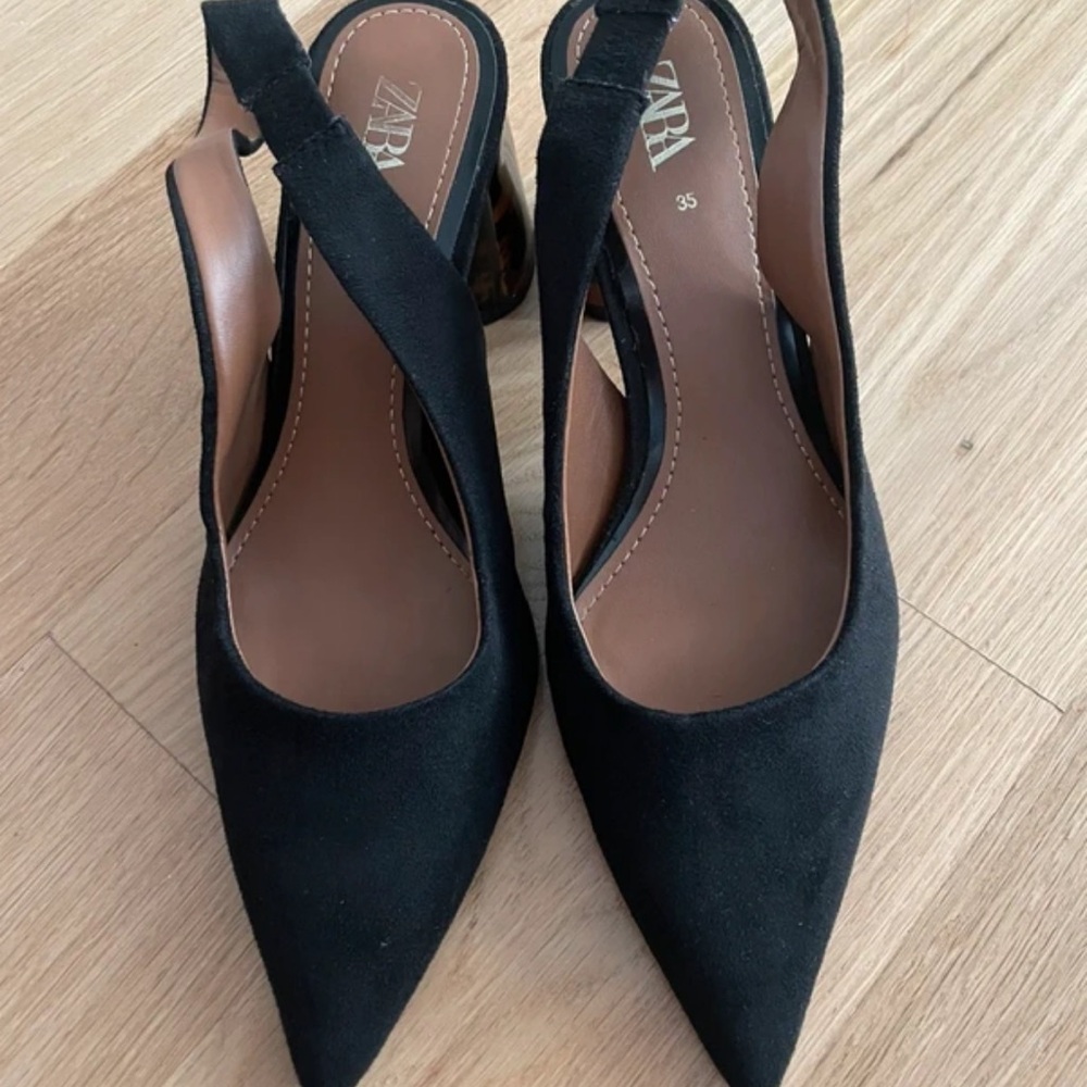 Zara Sophisticated Black Pointed Heels
